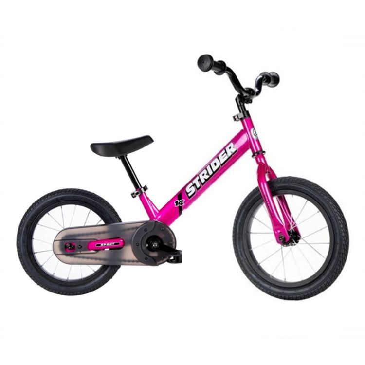 Strider 14X Sport Bicicleta Balance Fucsia Freno Contrapedal + Pedales